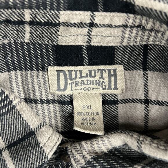 Duluth Trading Shirt Mens 2XL Gray Heavyweight Button Down Flannel Workwear - Picture 6 of 9
